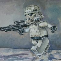 Lego Stormtrooper 27x34cm Oil on board